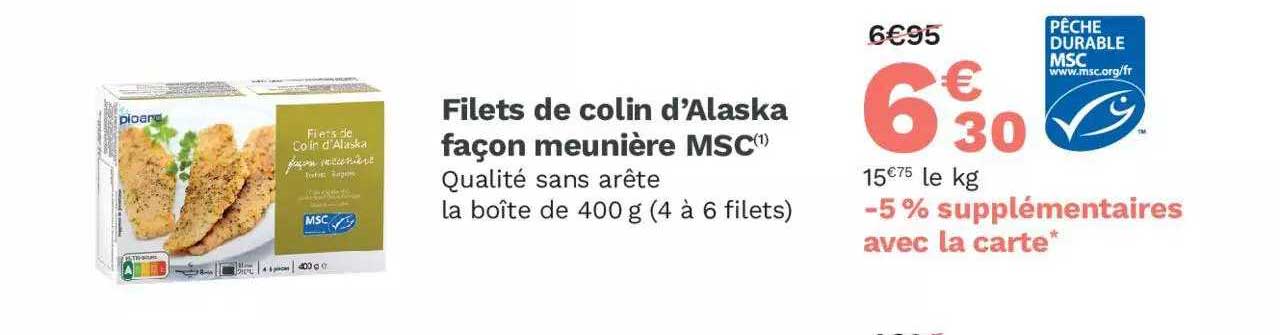 Filets De Colin D'alaska Façon Meunière Msc