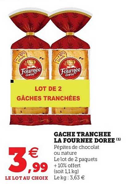 gâche tranchée la fournée dorée