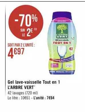 gel lave-vaisselle tout en 1 l'arbre vert