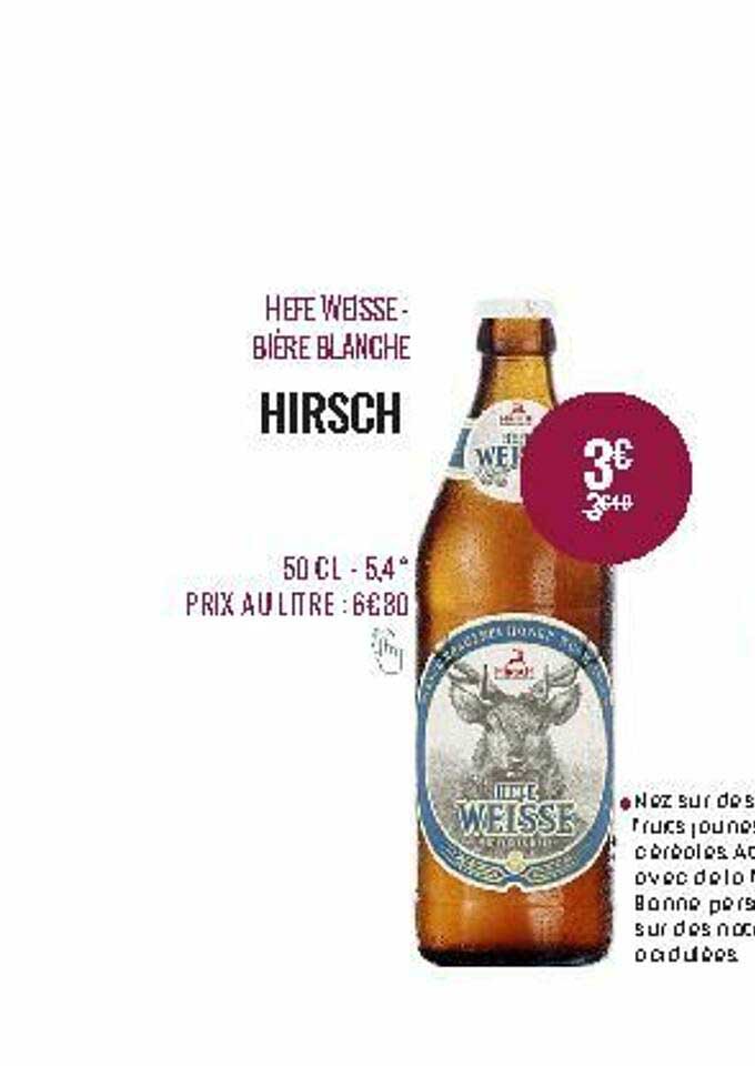 hefe weisse  bière blanche hirsch