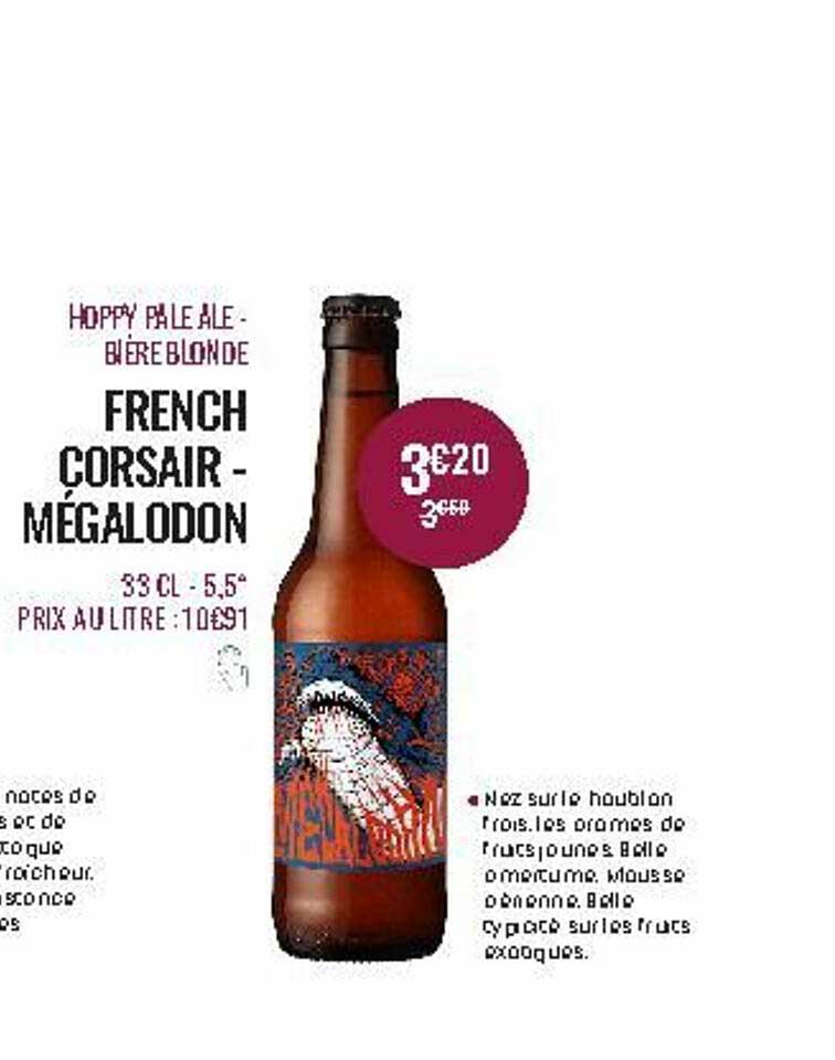hoppy pale ale - bière blonde french corsair - mégalodon