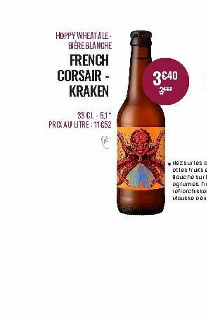hoppy wheat ale - bière blanche french corsair - kraken
