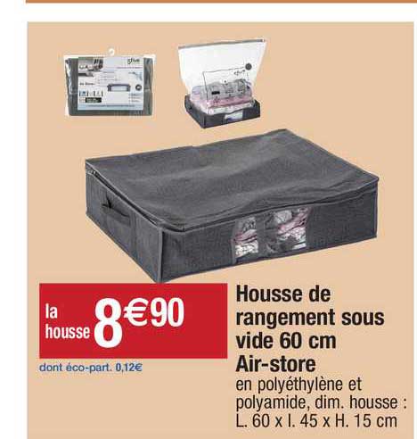 housse de rangement sous vide 60 cm air-store