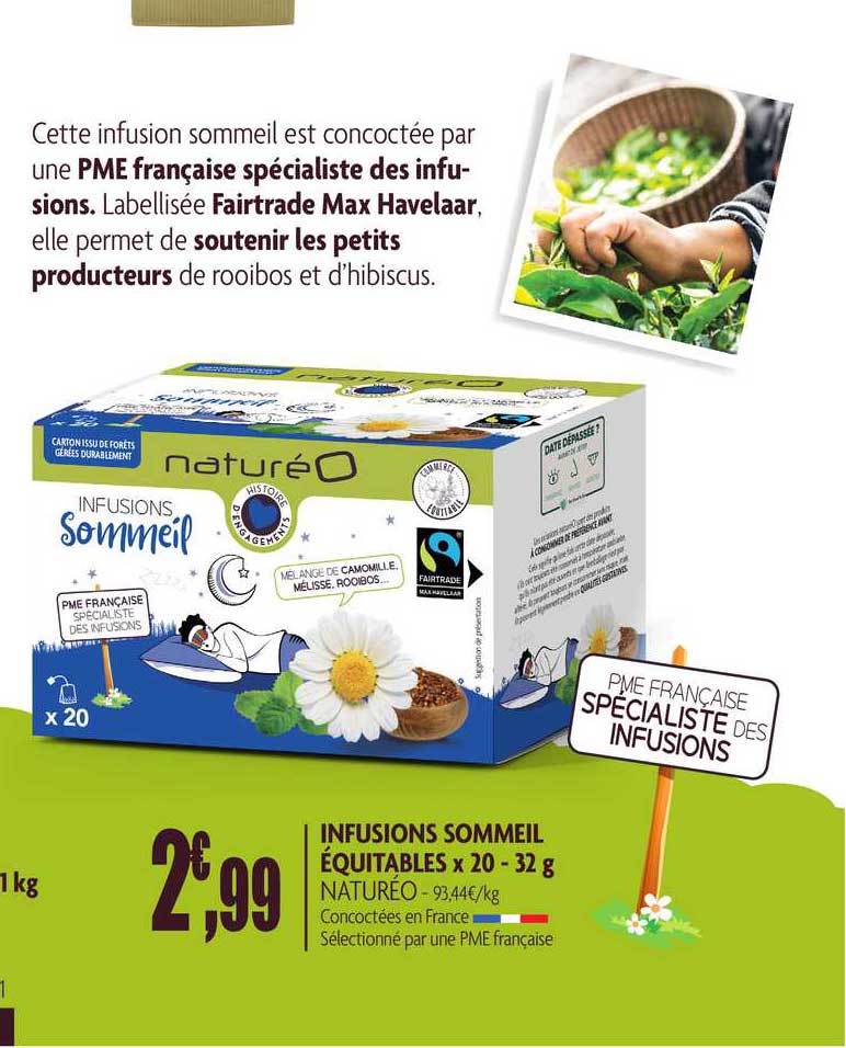 infusions sommeil équitables x20 - 32 g