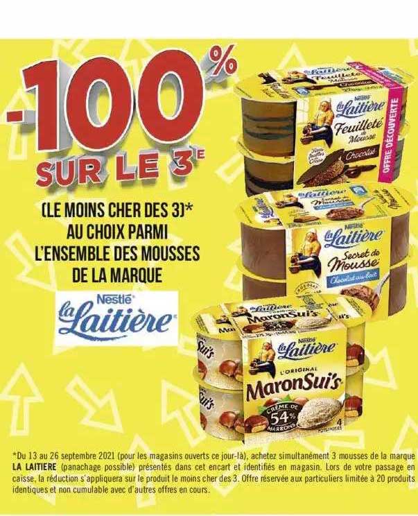 l'ensemble des mousses de la marque la laitière nestlé