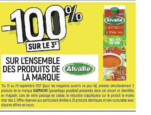 l'ensemble des produits de la marque alvallé