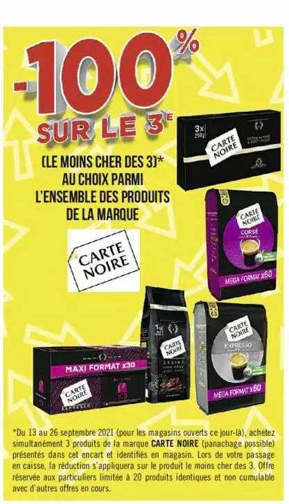 l'ensemble des produits de la marque carte noire