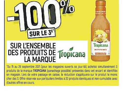 l'ensemble des produits de la marque tropicana