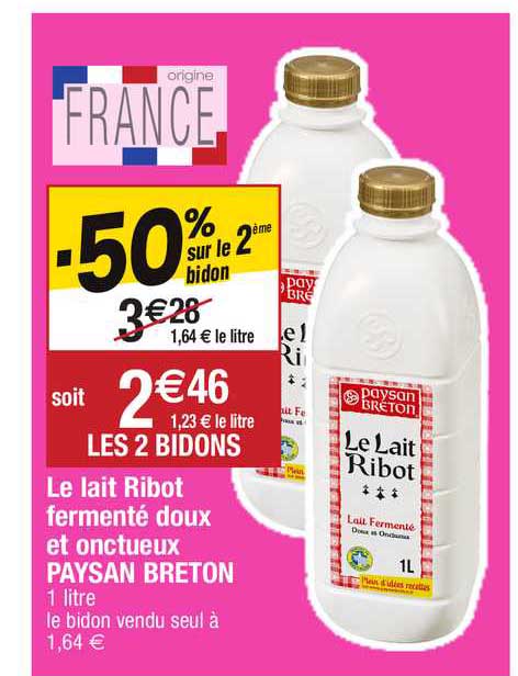 le lait ribot fermenté doux et onctueux paysan breton