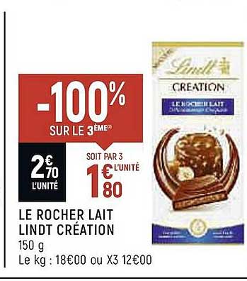 Le Rocher Lait Lindt Création