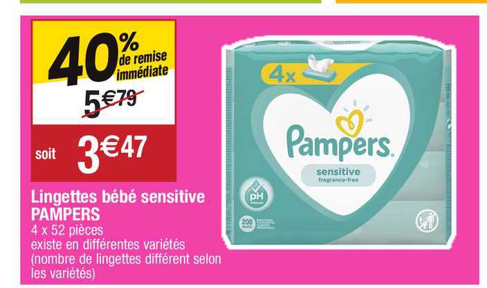 Lingettes Bébé Sensitive Pampers