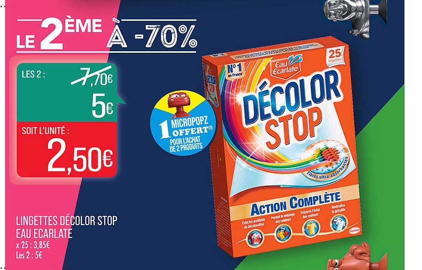lingettes décolor stop eau écarlate