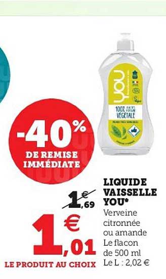 liquide vaisselle you -40% de remise immédiate