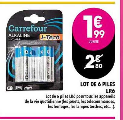 Lot De 6 Piles Lr6