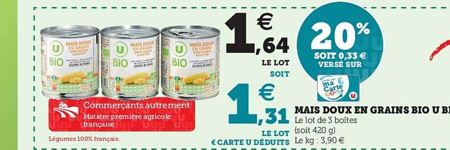 Maïs Doux En Grains Bio U Bio