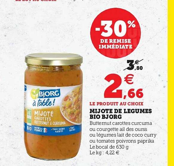Mijoté De Légumes Bio Bjorg