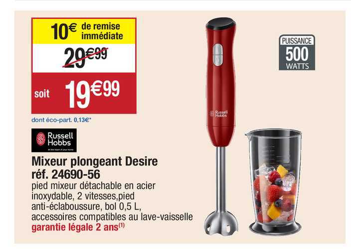 mixeur plongeant desire russell hobbs réf. 24690-56