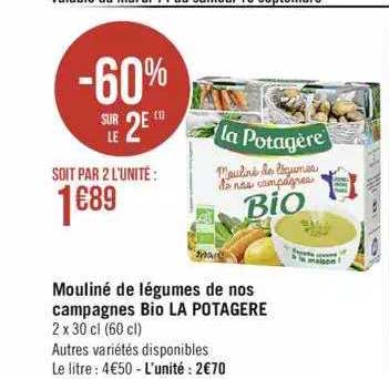 mouliné de légumes de nos campagnes bio la potagère