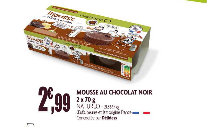 Mousse Au Chocolat Noir 2x 70 G