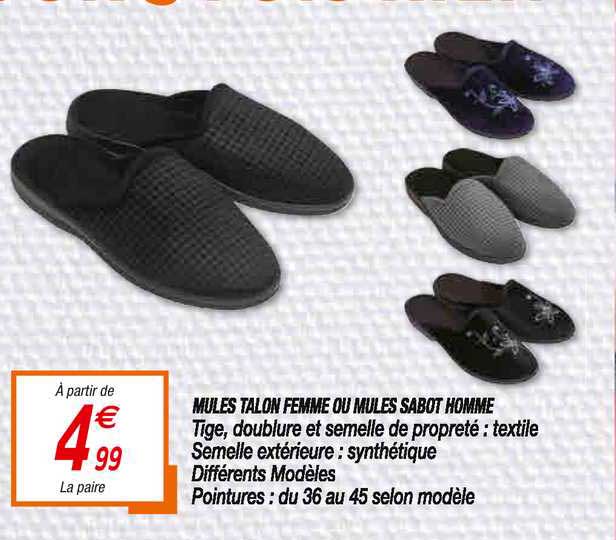mules talon femme ou mules sabot homme