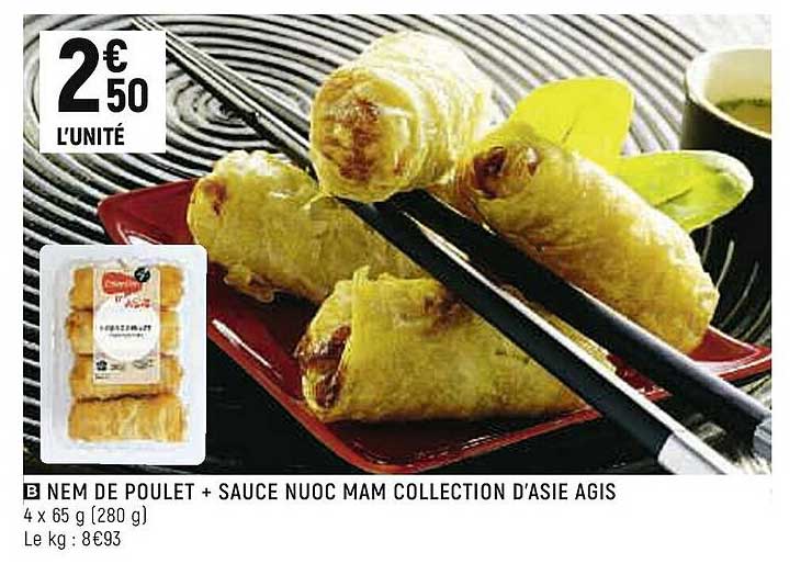 nem de poulet + sauce nuoc mam collection d'asie agis