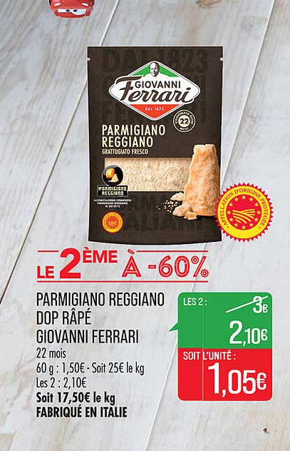 parmigiano reggiano dop râpé giovanni ferrari
