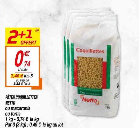 Pâtes Coquillettes Netto