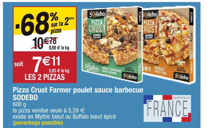 pizza crust farmer poulet sauce barbecue sodebo