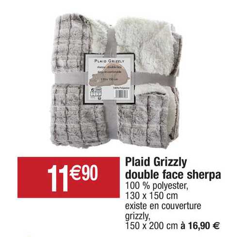 plaid grizzly double face sherpa