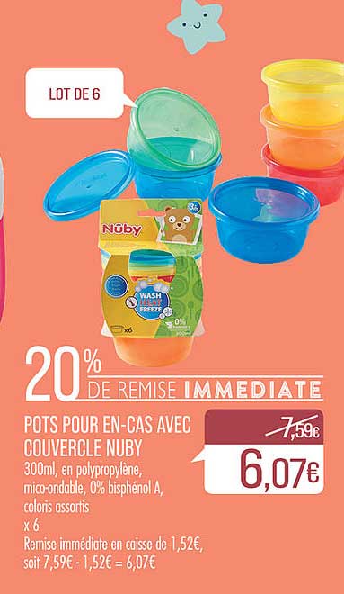 pots pour en-cas avec couvercle nuby