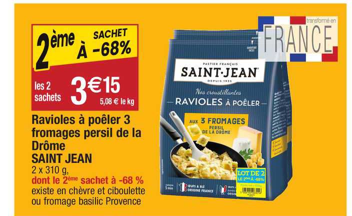 ravioles à poêler 3 fromages persil de la drôme saint jean