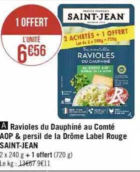 ravioles du dauphiné au comté aop & eprsil de la drôme label rouge saint-jean