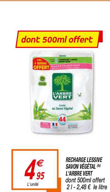recharge lessive savon végétal l'arbre vert