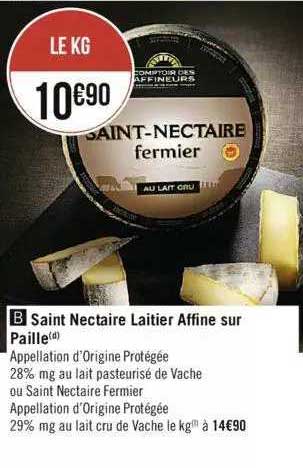 saint nectaire laitier affine sur paille