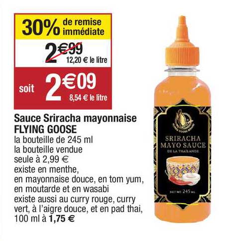 Sauce Sriracha Mayonnaise Flying Goose