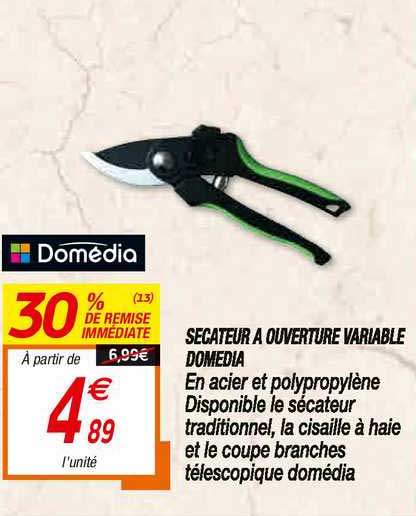 sécateur à ouverture variable domédia
