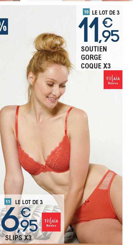 soutien gorge coque x3 tissaia basics, slips x3 tissaia basics