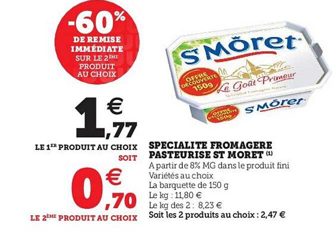 spécilaité fromagère pasteurisé st môret