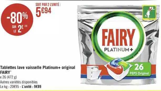 tablettes lave vaisselle platinum+ original fairy