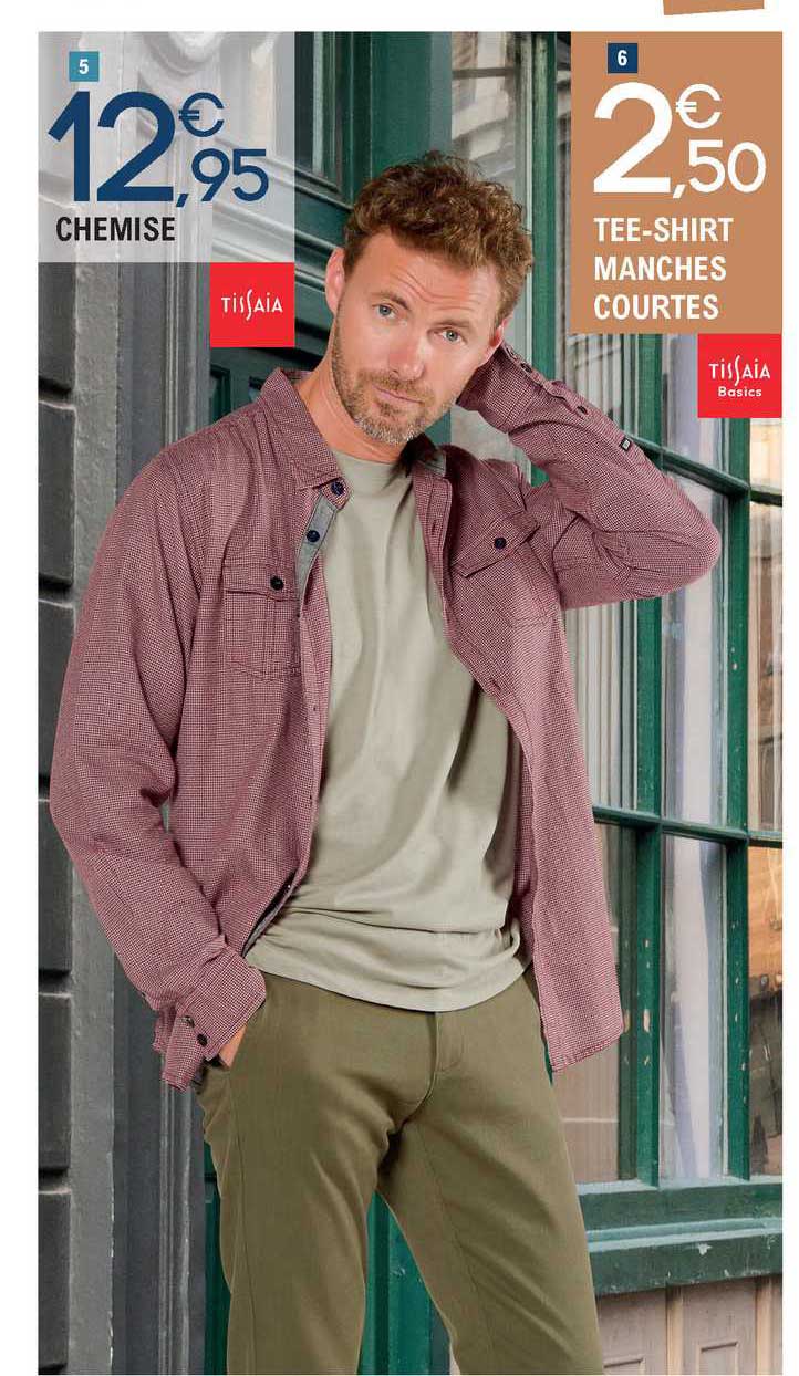 tee-shirt manches courtes tissaia, chemise tissaia