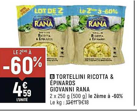 tortellini ricotta & épinards giovanni rana