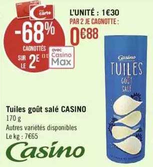 Tuiles Goût Salé Casino