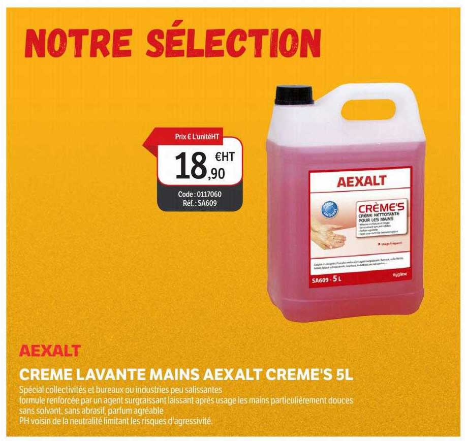 crème lavante mains aexalt crème's 5l