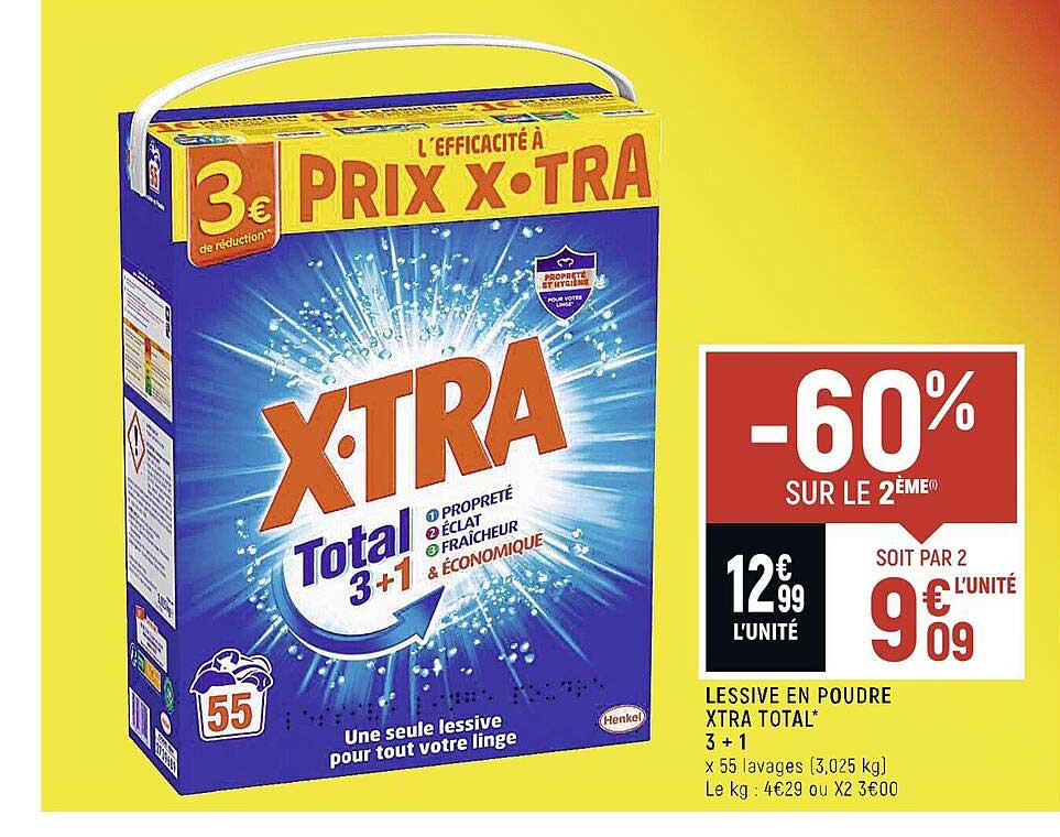 Lessive En Poudre Xtra Total 3 + 1