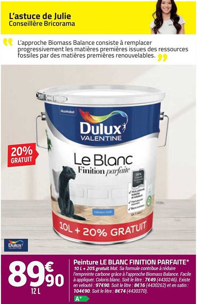 peinture le blanc finition parfaite dulux