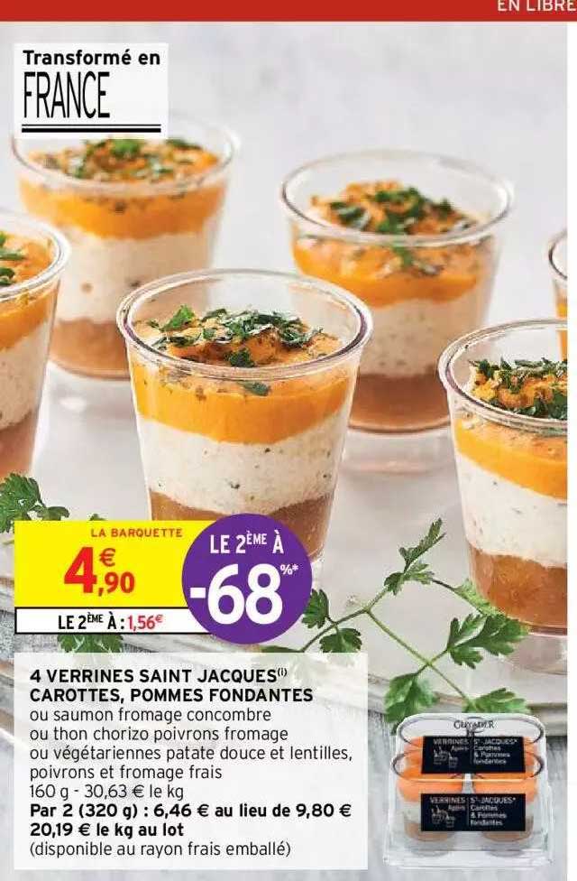 4 verrines saint jacques carottes, pommes fondantes