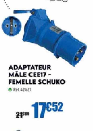 adaptateur mâle cee17- femelle schuko