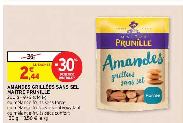 amandes grillées sans sel maître prunille