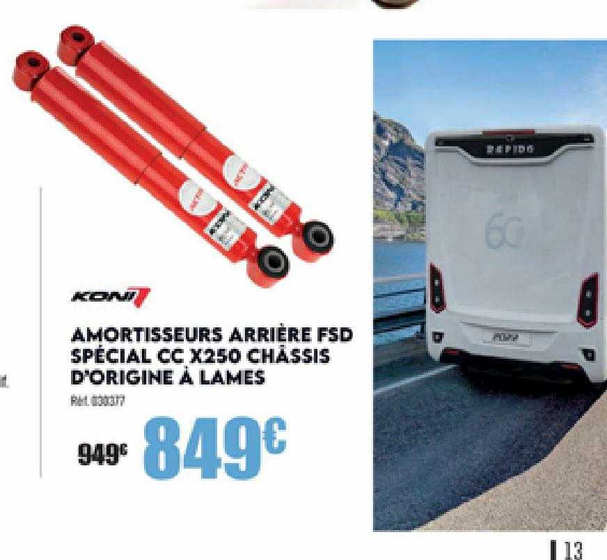 amortisseurs arrière fsd spécial cc x250 châssis d'origine à lames koni