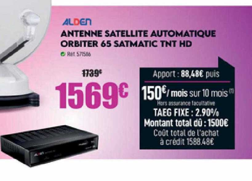 antenne satellite automatique orbiter 65 satmatic tnt hd alden